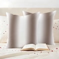 thumbnail image 3 of White Brown Outdoor Waterproof Pillow Covers, Modern Gradient Vertical Stripes Geometric Decorative Square Throw Pillowcase Sofa Cushion Sham for Patio/Couch/Chair, 18"x18" 2 Pack, 3 of 8