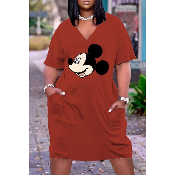 Disney Plus Size Women's Summer Sun Dresses Ladies 2022 Woman Party Dresses 2022 Year Fashion Oversized Dress 5xl Clothing Maxi4XL Gao Jinjia LED