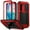 Red, variant on Rugged Heavy Duty Case for Samsung Galaxy S23, Triple-Layer Armor Military Grade Shockproof Kickstand Cover with Screen Protector Camera Lens Sliding Metal Frame Dustproof Protective Case,Red