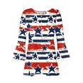 thumbnail image 3 of Itsame 4th of July Shirts Women Independence Day Short T-Shirt Sleeve American Flags Printed Short Sleeve Top, V-Neck Red, 3 of 4