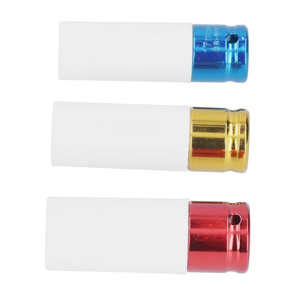 ESTINK Drive Impact Socket,Drive Wheel Socket,3Pcs Lug Nut Socket 1/2in Metal Impact Thin Wall Deep Drive Wheel Protector Set Kit