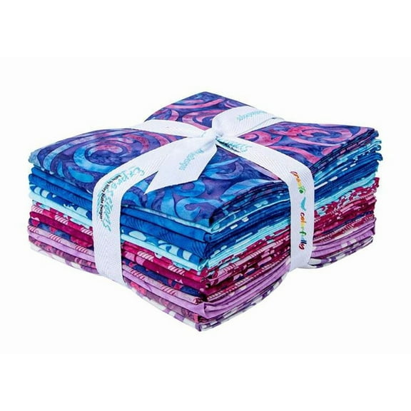 Riley Blake - Expressions Batiks: Daisy Dots LAPIS Fat Quarter Bundle A 14 pcs
