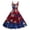 Red, variant on Women's Distressed American Flag Maxi Dress with Vintage Rose Prints and Spaghetti Straps for 4th Of July Parades Memorial Day Events Blue S