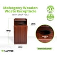 thumbnail image 2 of Alpine Restaurant Trash Bin Cabinet - Commercial Trash Can Garbage Receptacle with Tray Holder for 32 Gallon Garbage Bin (Mahogany), 2 of 9