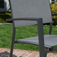 thumbnail image 6 of Hanover Naples 7-Piece Outdoor Dining Set w/ 6 Sling Chairs in Gray and 63" x 35" Dining Table, 6 of 12