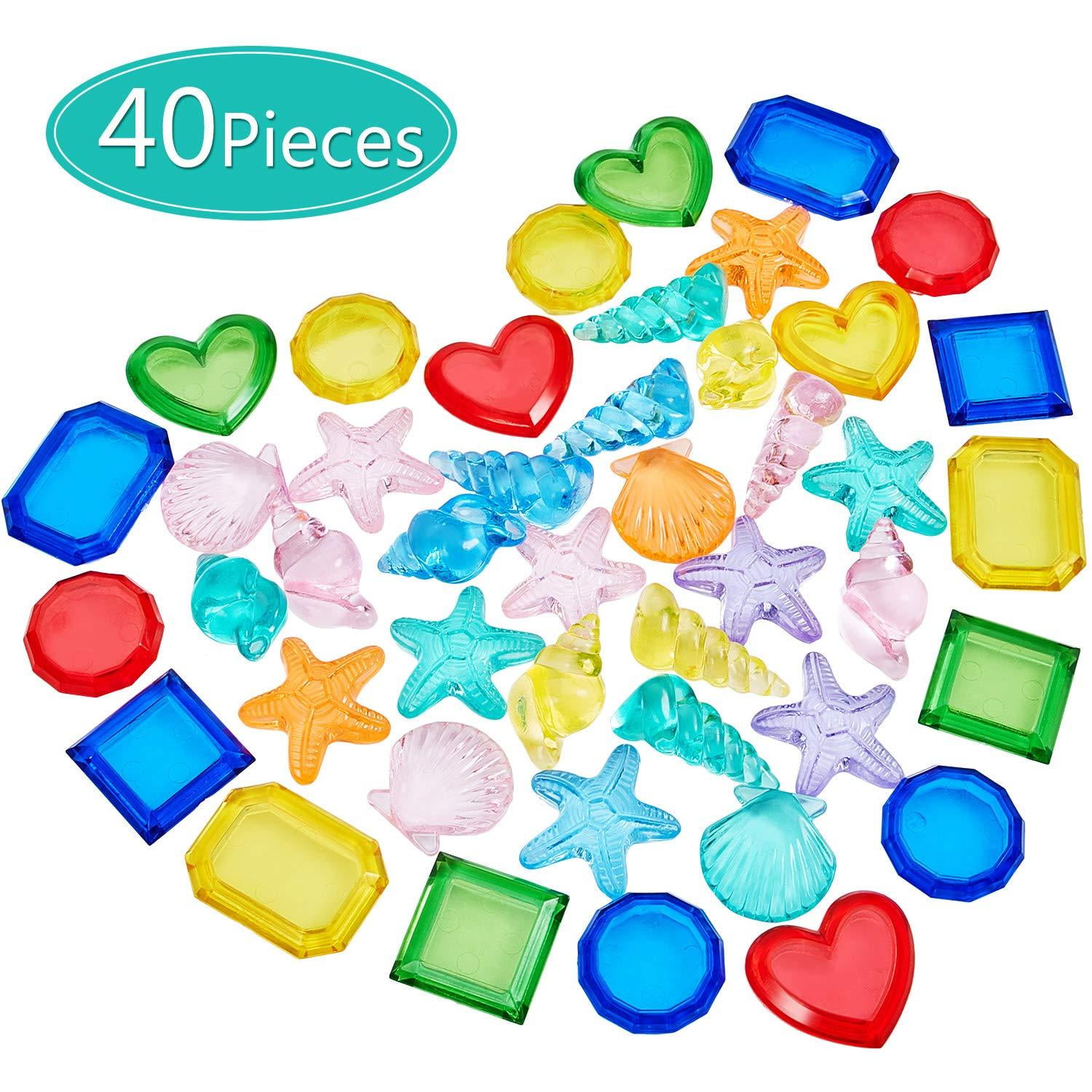 40 Pieces Sinking Dive Gem Pool Toy Set Summer Swimming Diving Toy Set