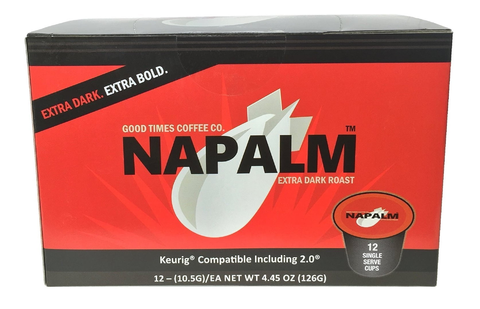 Napalm Coffee, EXTRA DARK ROAST, 100 Arabica, Keurig KCups, 12 Count