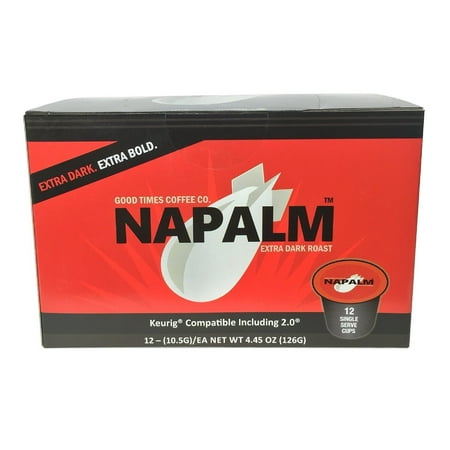 Napalm 100% Arabica K-Cup Coffee Pods, Extra Dark Roast, 12 Count