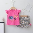 thumbnail image 2 of WRKEKC Girls Summer Outfits, Girls 2 Piece Casual Outfits, Girls' Summer Printing Comfortable Round-Neck Tank Top Sets For Kids, 2 of 6