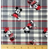 1/2 Yard - Mickey & Minnie Mouse Tossed on Plaid Cotton Fabric (Great for Quilting, Sewing, Craft Projects, Quilts, Throw Pillows & More) 1/2 Yard X 44" Wide