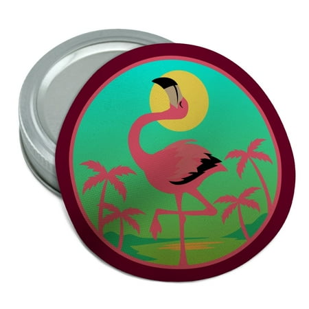 

Flamingo Palm Trees Tropical Vacation Round Rubber Non-Slip Jar Gripper Lid Opener