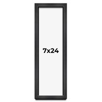 7x24 Frame Black Charcoal Grey Wood Textured Picture Frame | 0.75 Inch Moulding Width | Gunmetal