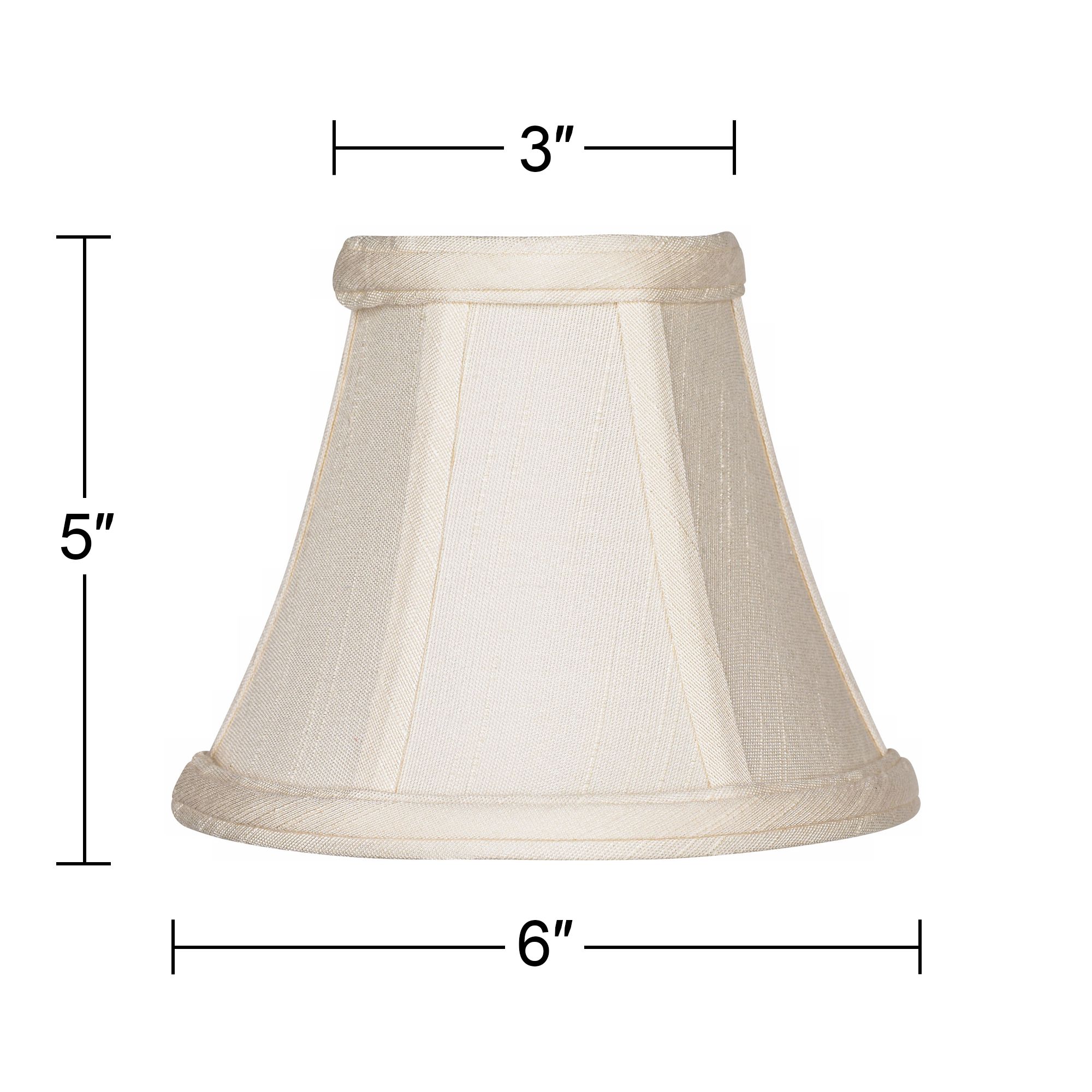 Imperial Shade Set of 2 Bell Lamp Shades Cream Small 3" Top x 6" Bottom x 5" High Candelabra Clip-On Fitting