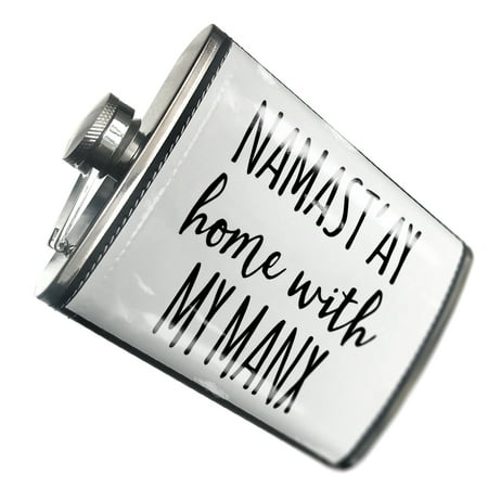 

NEONBLOND Flask Namast ay Home With My Manx Simple Sayings