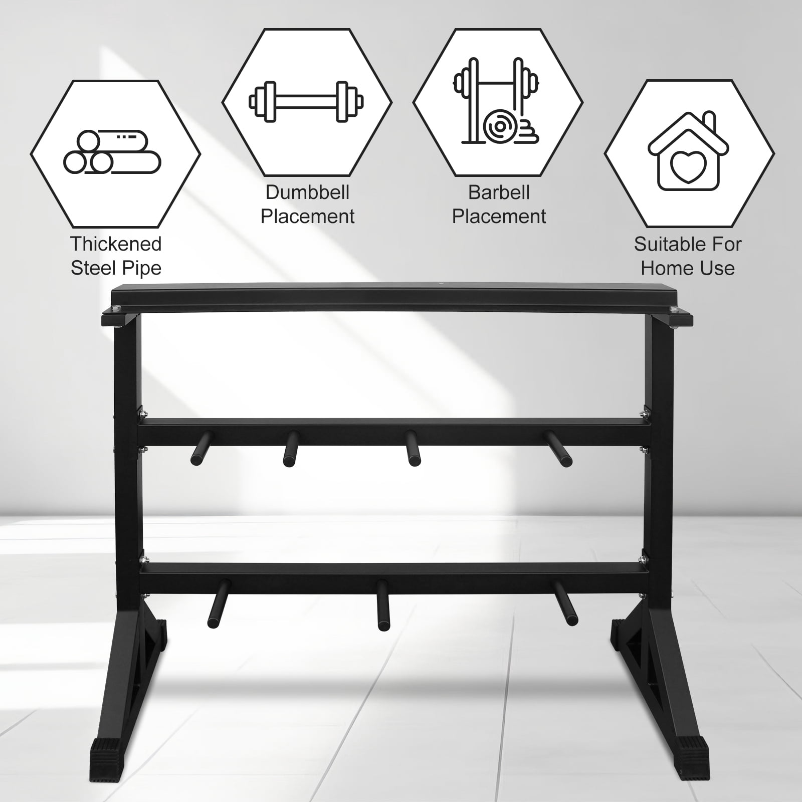Dumbbell Rack Stand, Multifunctional Barbell & Weight Rack, Heavy Duty Weight Storage Organizer
