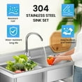 thumbnail image 5 of AOILE Stainless Steel Utility Sink with Faucet & Storage, Freestanding Laundry/Kitchen Sink, 5 of 7