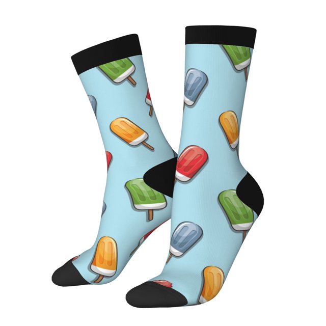 Fotbe Modern Ice Cream Calcetas Largas con Estampado para Hombre y Mujer – Calcetas de Compresión Transpirables y Elásticas, Viajar y Uso Diario Talla 5-11