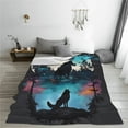 thumbnail image 5 of Sikiie Artistic Moon Valley Wolf Ultra-Soft Micro flannel Blanket Luxury All Seasons Warm Blanket for Bedding Sofa and Travel (4 sizes)-40"x30", 5 of 7