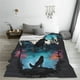 thumbnail image 5 of Balery Artistic Moon Valley Wolf Manta de Felpa Suave y Acogedora – Cobija de Franela Aterciopelada para Cama, Lavable y Cálida para Sofá, Mascotas, Transpirable-60"x50", 5 of 7
