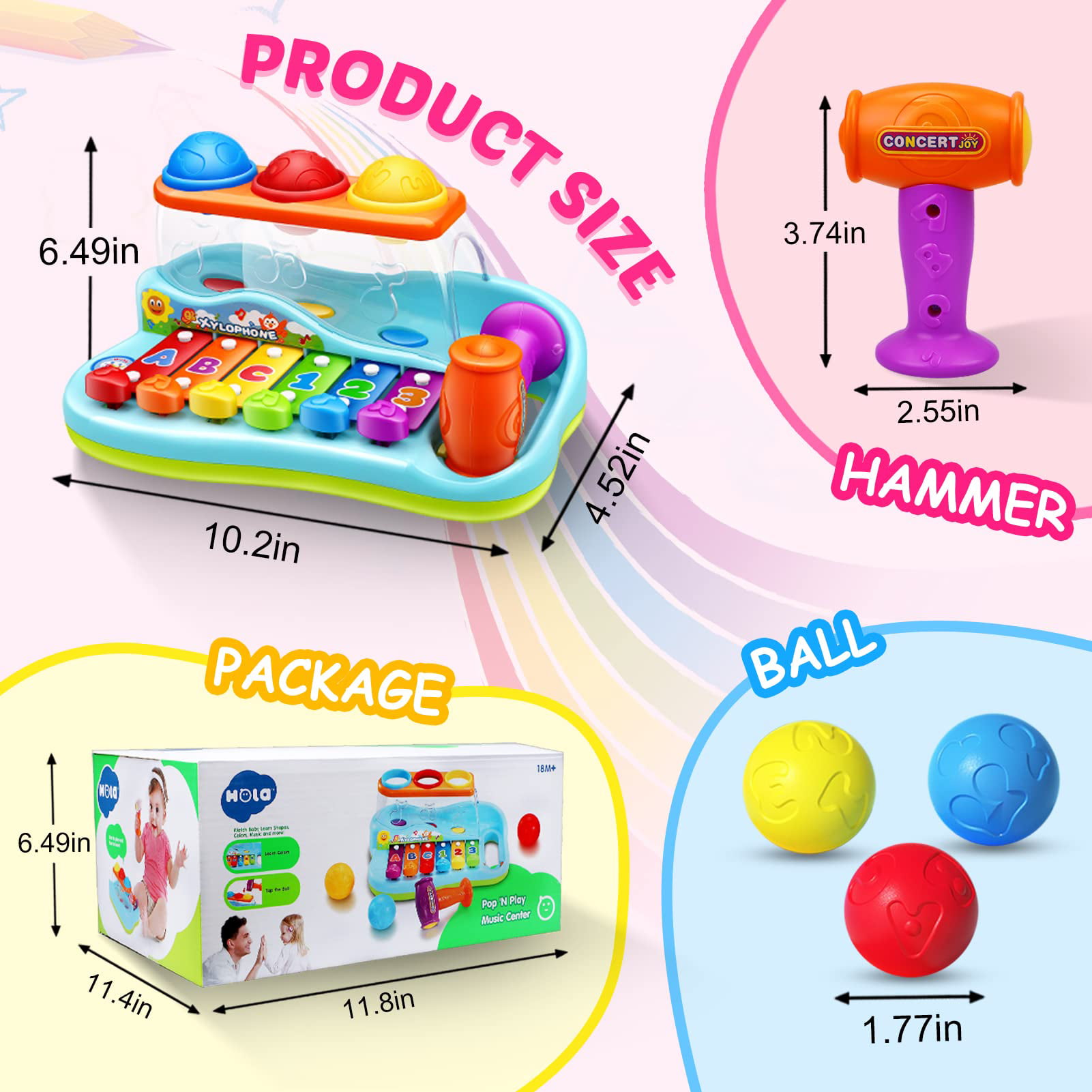  HONGID Girls Toys for 3-9 Year Old Girls Gifts,Math
