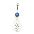 thumbnail image 4 of Belly Button Ring with Drop Dangle and Cubic Zirconia Stone 14g, 4 of 6