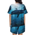 thumbnail image 3 of Picia Ocean Dolphin Fish School Pajamas Sets for Women Soft Short-Sleeved Pjs with Lounge Shorts Two Piece Sleepwear-3X-Large, 3 of 9