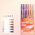 thumbnail image 2 of Glitter Gel Pens for Adult Coloring, 6 Pcs Metallic Glitter Gel Pens Colored Set, Large Capacity Ink Pens for Coloring, Writing, Drawing, Journaling, Note Taking, Orange, 2 of 9