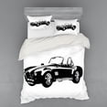 thumbnail image 2 of Ambesonne Vintage Bedding Set 3 Pcs, Classic Car Silhouette, Twin, Black White, 2 of 3