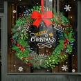 thumbnail image 6 of Beautynvta Christmas Window Stickers, Christmas Wreath Glass Stickers, Merry Christmas Wreath with Red Bow Window Clings Decorations, Large DIY Wreath Wall Window Door Decal Sticker, 6 of 6