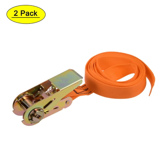 Correa de sujeción de trinquete Uxcell 2Mx25mm 250Kg, Naranja, 2 Paquete