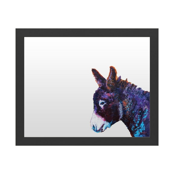 Dry Erase Marker Board with Printed Artwork - Marion Rose 'Donkey Sparky' White Board - Ready to Hang