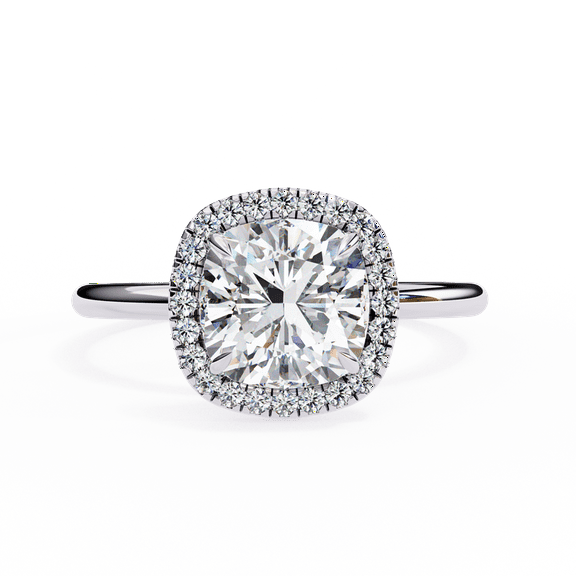 1.78 Carat Cushion Cut IGI Certified Lab Created Diamond Halo Style Wedding Ring,10k White Gold Anniversary Ring, Cushion Cut Solitaire Ring