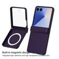 thumbnail image 2 of for Galaxy Z Flip 7 FE / Z Flip 6 Case with Tempered Glass Outer Screen Protector, Hard PC Slim Cover with Hinge Protection, Shockproof Anti-Drop Skin-Friendly, Support Wireless Charging, Dark Purple, 2 of 5