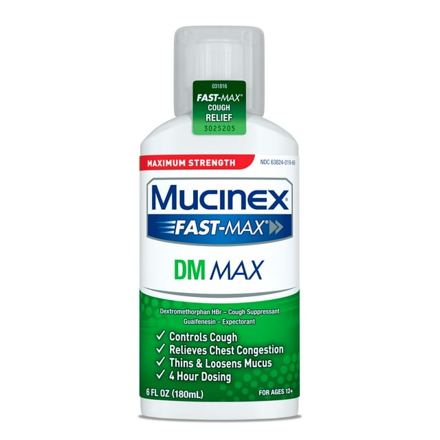 Medicamento para la tos y el resfriado Mucinex DM Max Liquid 177 ml para adultos