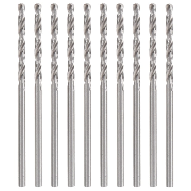Juego de 10 brocas helicoidales de acero de alta velocidad con vástago recto, suministros industriales de 1,55 mm