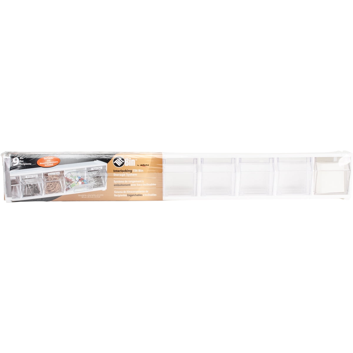 Craft Storage Interlocking Tilt Organizer 9 Bins23.6"X2.5"X3.3" White