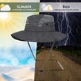 thumbnail image 2 of Tagvo Men Wide Brim UV Protection Sun Hat, Dark Gray, 2 of 7