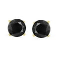 thumbnail image 2 of Bling Jewelry Womens .75CT Black CZ Stud Earrings Screwback Gold Plated Sterling Silver, 2 of 5