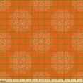 thumbnail image 2 of Ambesonne Ethnic Fabric by the Yard Upholstery, Mandala Flowers Silhouettes, 1 Yard, Dark Orange Vermilion, 2 of 5
