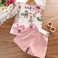 thumbnail image 3 of Gerichy Toddler Kid Girl Outfits Clothes Floral Short Sleeve T-Shirt Top + Waist Pocketed Summer Short Set Girl Clothes, 3 of 6