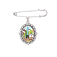 thumbnail image 1 of Taiwan Voyage 101 Bâtiment Broche de Porcelaine Robe Robe Châle Clips, 1 of 3
