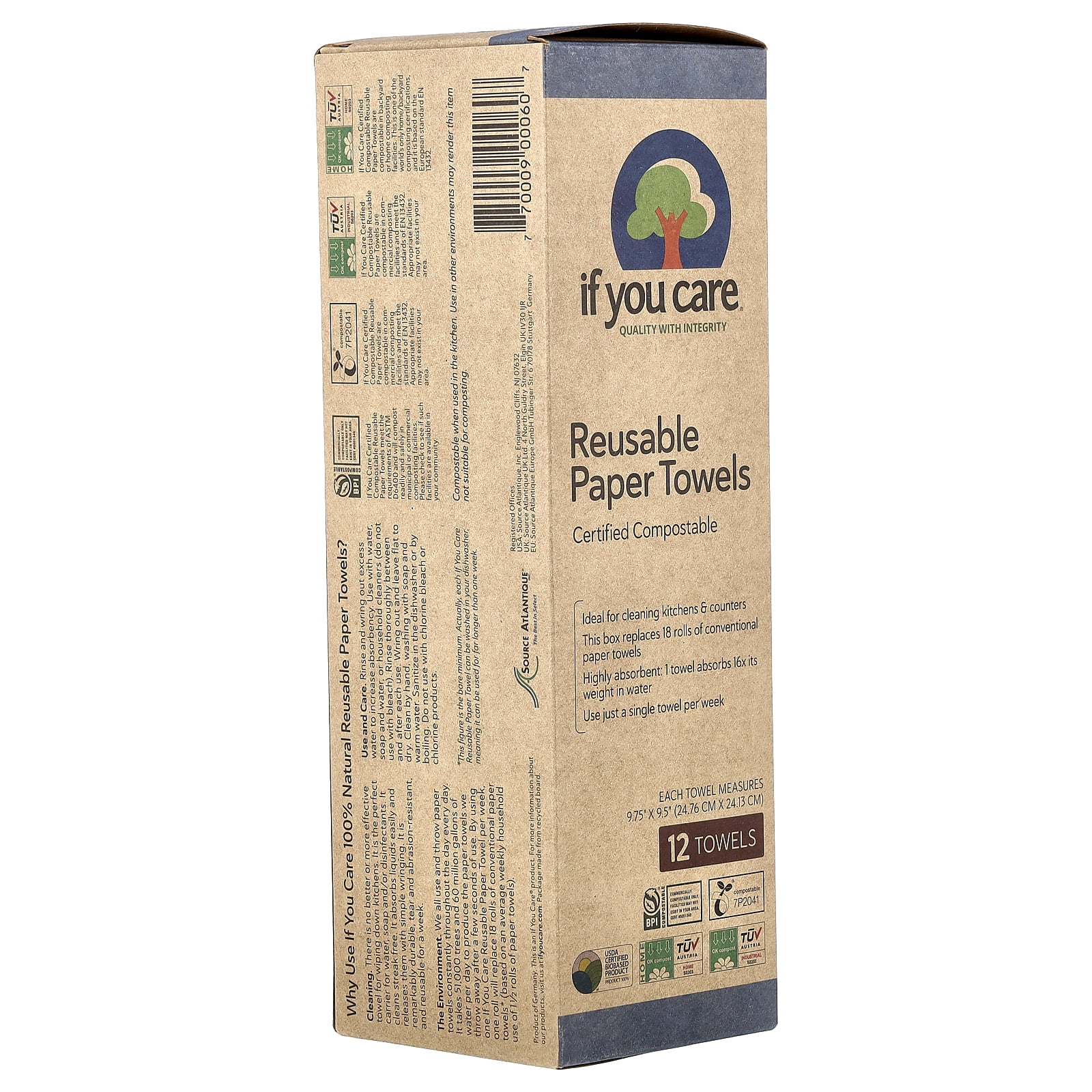 If You Care Reusable Paper Towels, 12 Towels