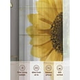 thumbnail image 6 of Yellow Sunflowers Sheer Curtains 108 Inch Length 2 Panels Set Window Treatments, You Are My Sunshine Wood Rustic Rod Pocket Semi Curtains for Living Room/Bedroom/Kitchen Décor, 104"W x 108"L, 6 of 7