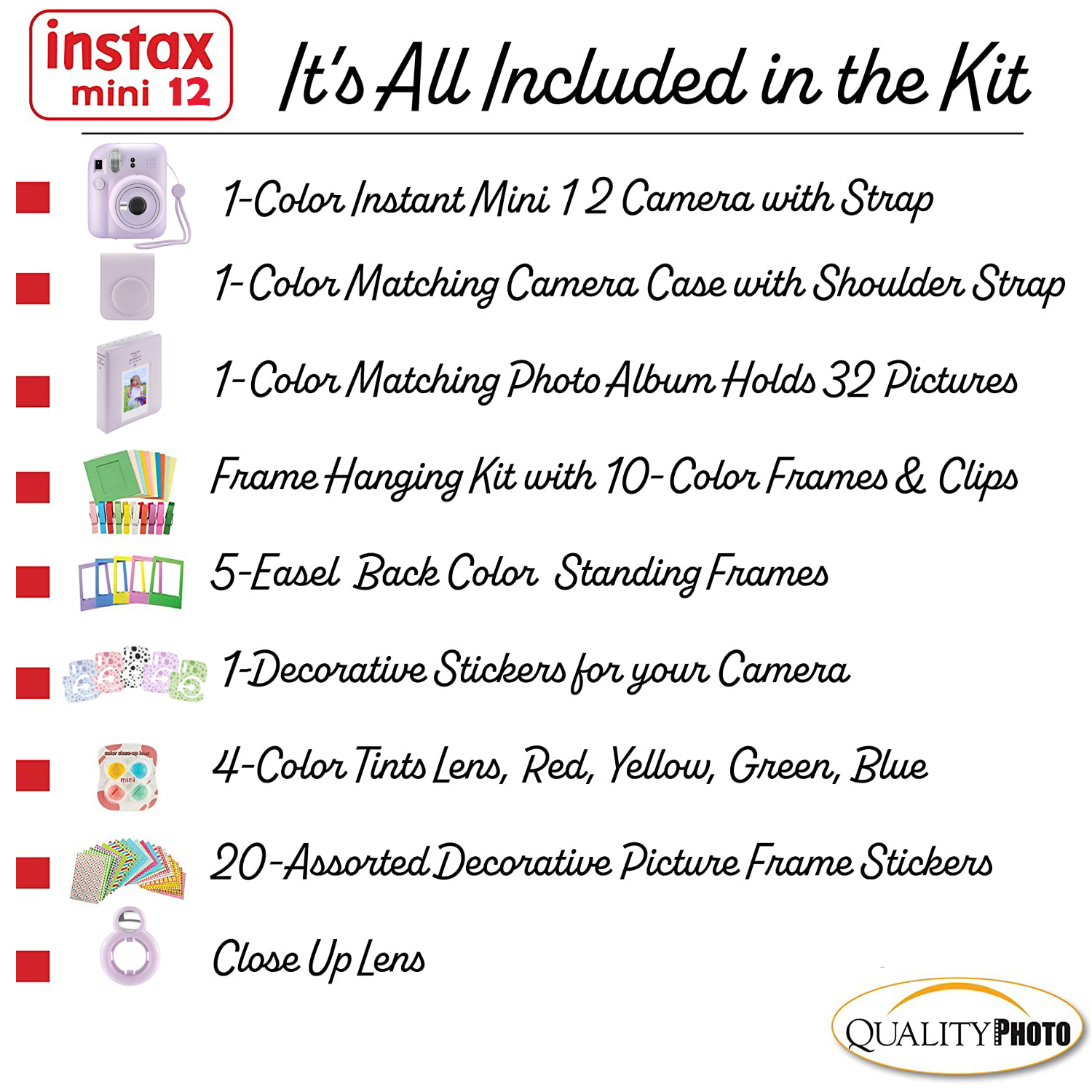 Fujifilm Instax Mini 12 Instant Camera Bundle, Lilac Purple photo 8