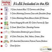 Fujifilm Instax Mini 12 Instant Camera + Quality Photo Value Bundle, Case, Decoration Stickers, Frames, Photo Album, (Lilac Purple)