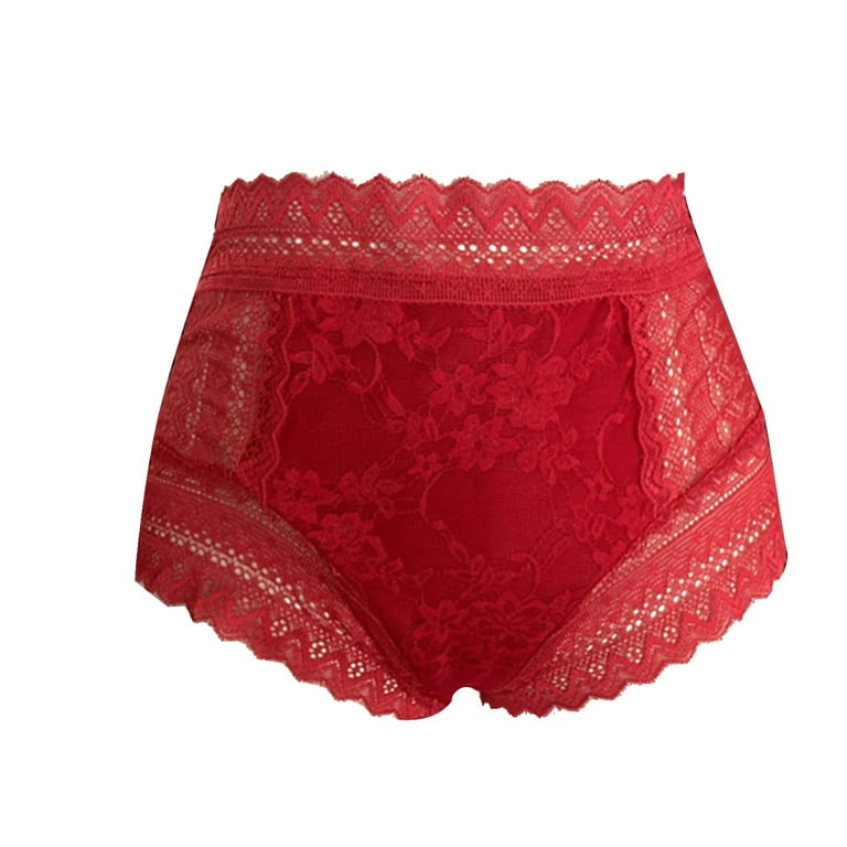 HUPOM Feminine Underwear For Men Underwear Briefs Casual None Elastic Waist  Red 4XL