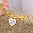thumbnail image 4 of Granddaughter Bangle Bracelet From Granpa - From the Moment You Were Placed Into My Arms Bracelet - Heart Bangle Bracelet (Personalized Engraving Option), 4 of 5