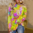 thumbnail image 2 of Fesfesfes Tops for Women Printed Tie-Dye Crewneck Long Sleeve Casual Tee Tops Blouse, 2 of 5
