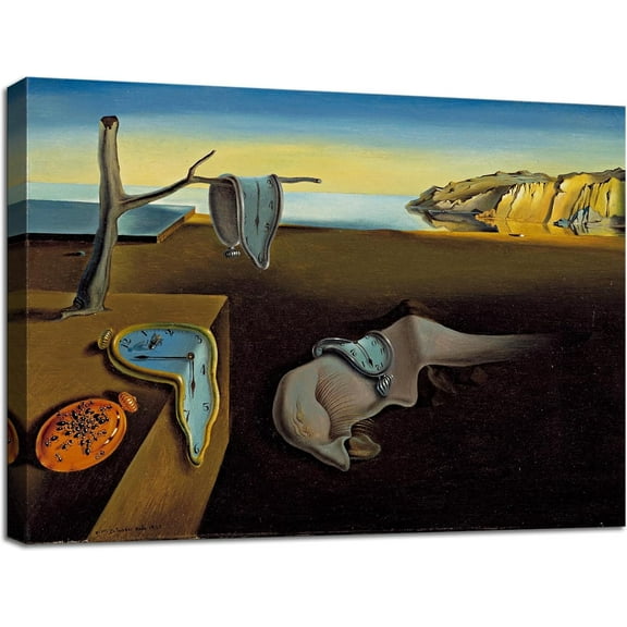 Aaheei Salvador Dali Canvas Wall Art - The Persistence of Memory Painting Classic Artwork Print, Famous Picture Poster for Home Decor