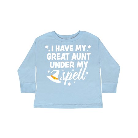 

Inktastic I Have My Great Aunt Under My Spell with Cute Witch Hat Gift Toddler Boy or Toddler Girl Long Sleeve T-Shirt